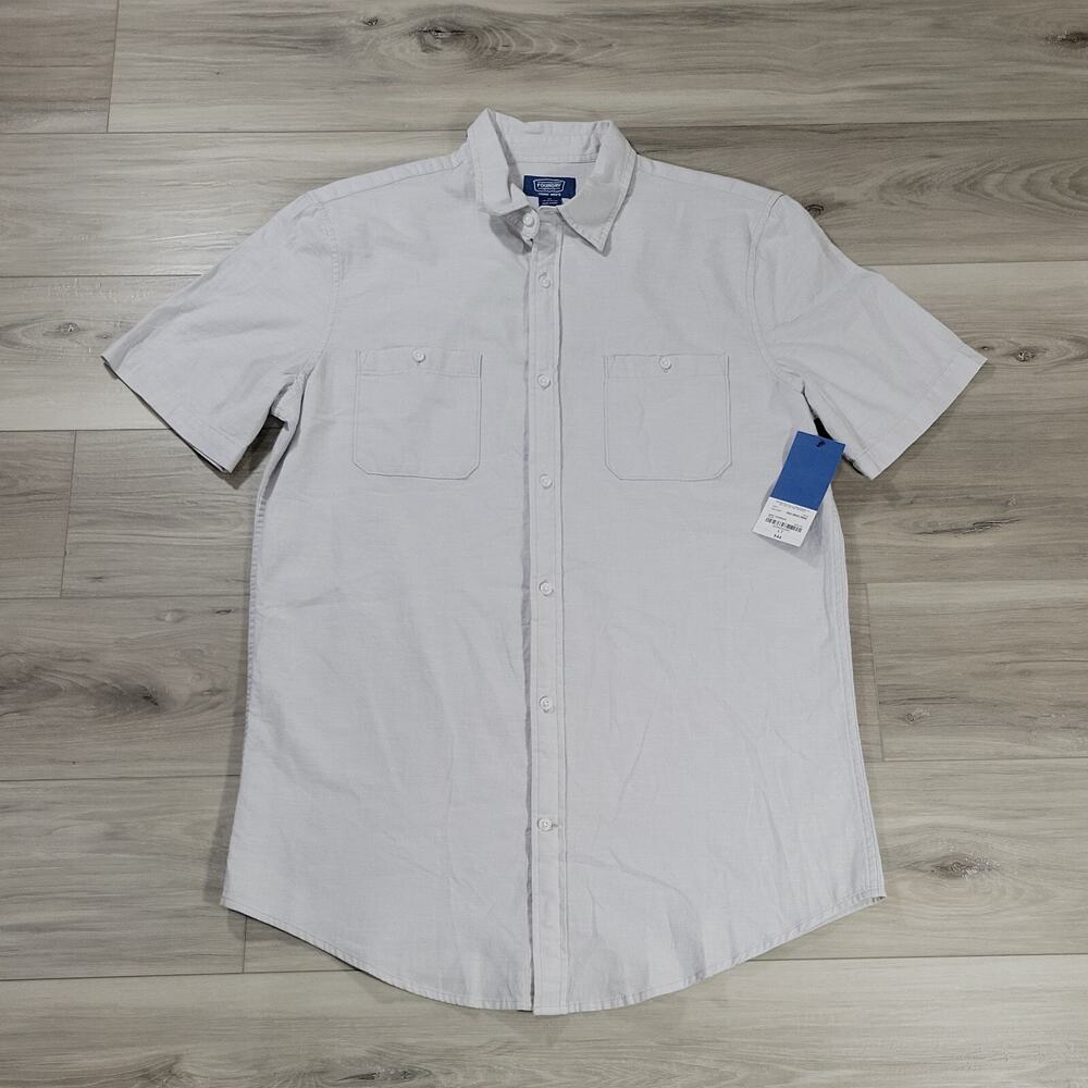 The Foundry Big & Tall Supply Co Men's Button Down Shirt LT Gray Chambray New